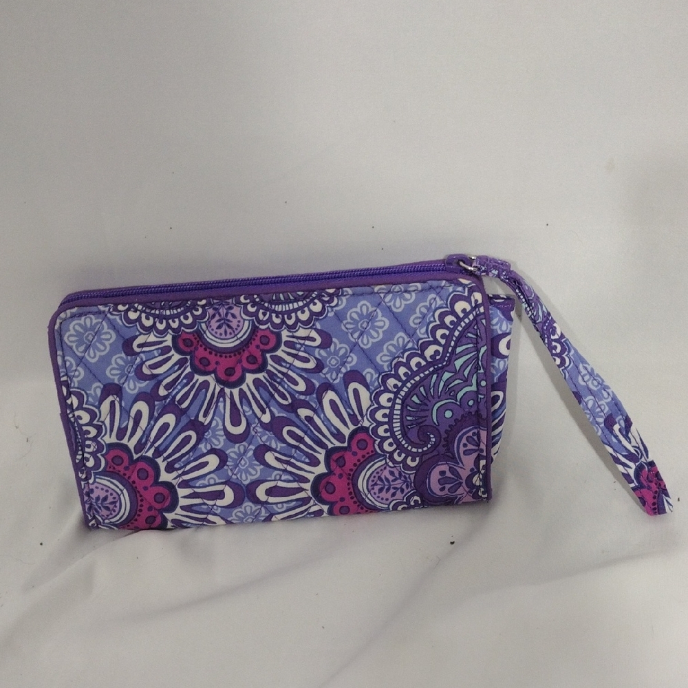 Vera Bradley Lilac Tapestry Accordion Wristlet Wallet